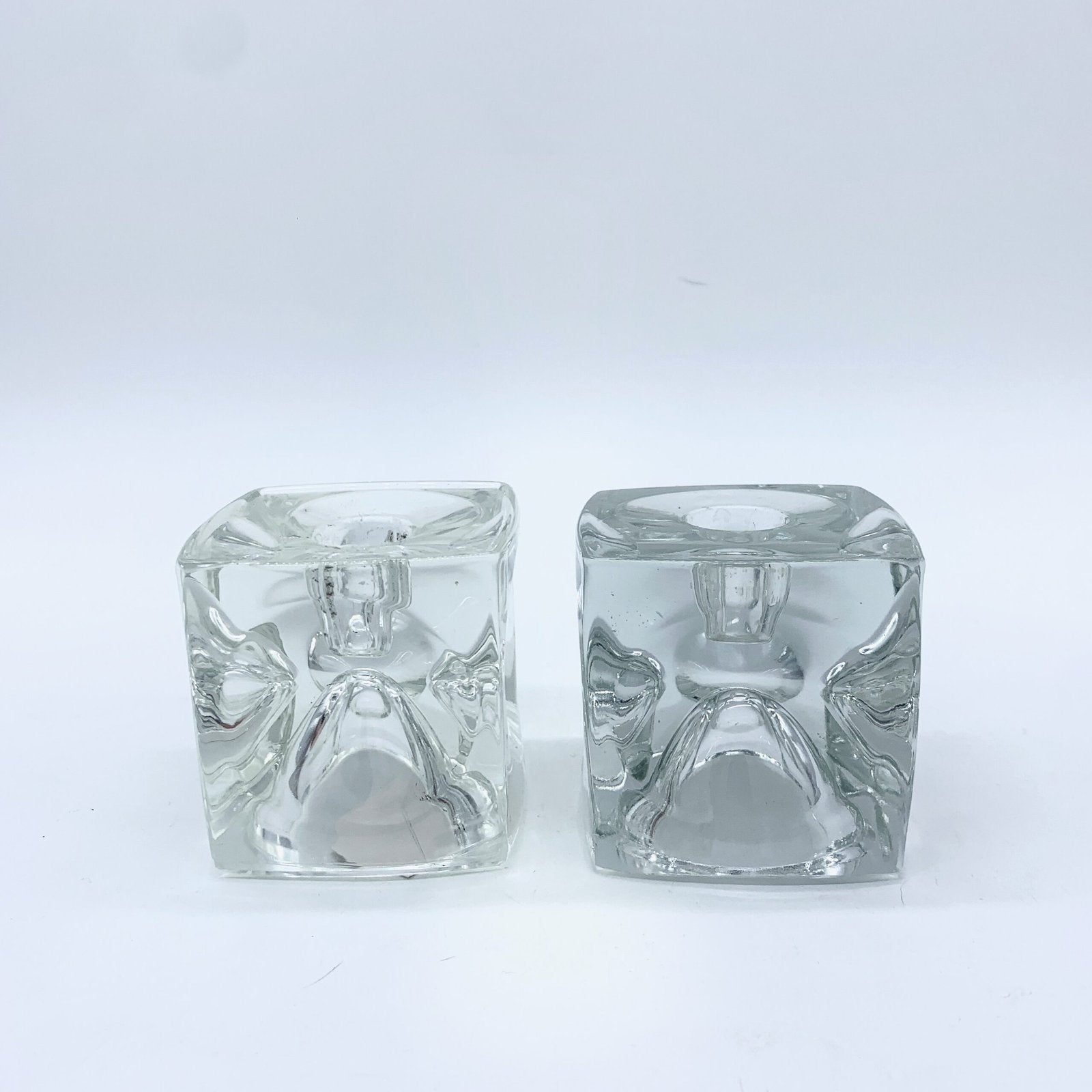 PAIRE DE BOUGEOIR EN VERRE PAR RUDOLF JURNKL, 1960