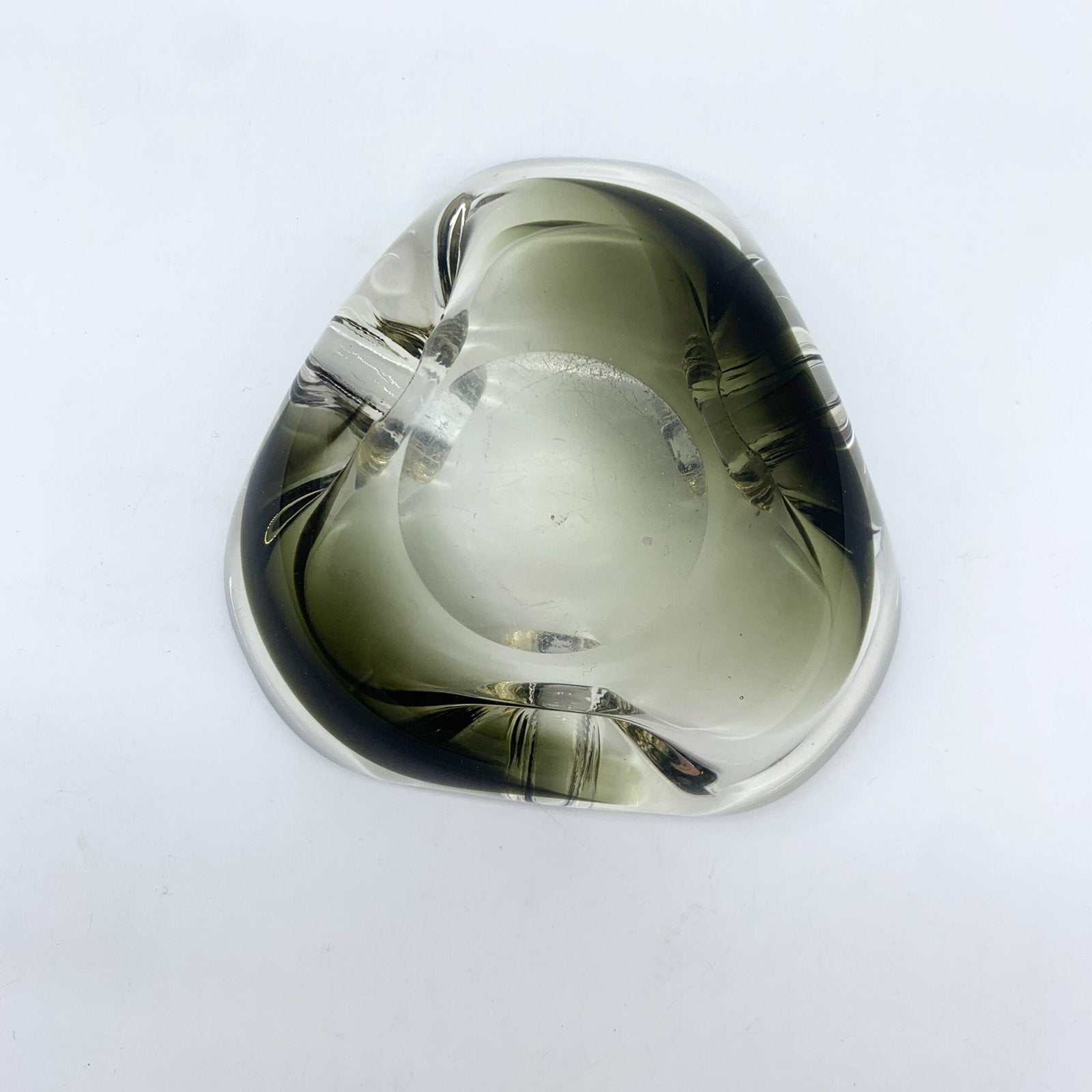 CENDRIER MURANO, NOIR ET GRIS FUMÉ, 1970
