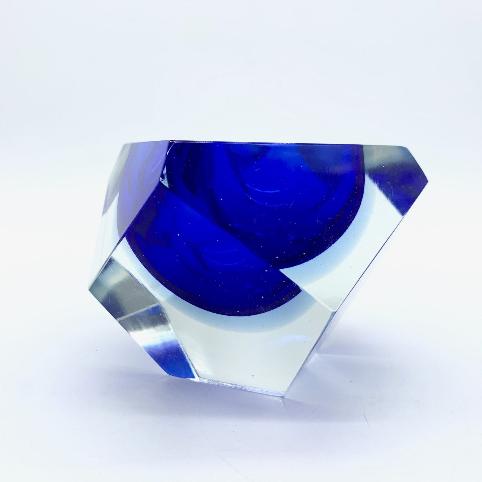 CENDRIER DIAMANT EN VERRE SOMMERSO PAR FLAVIO POLI – MURANO, 1950