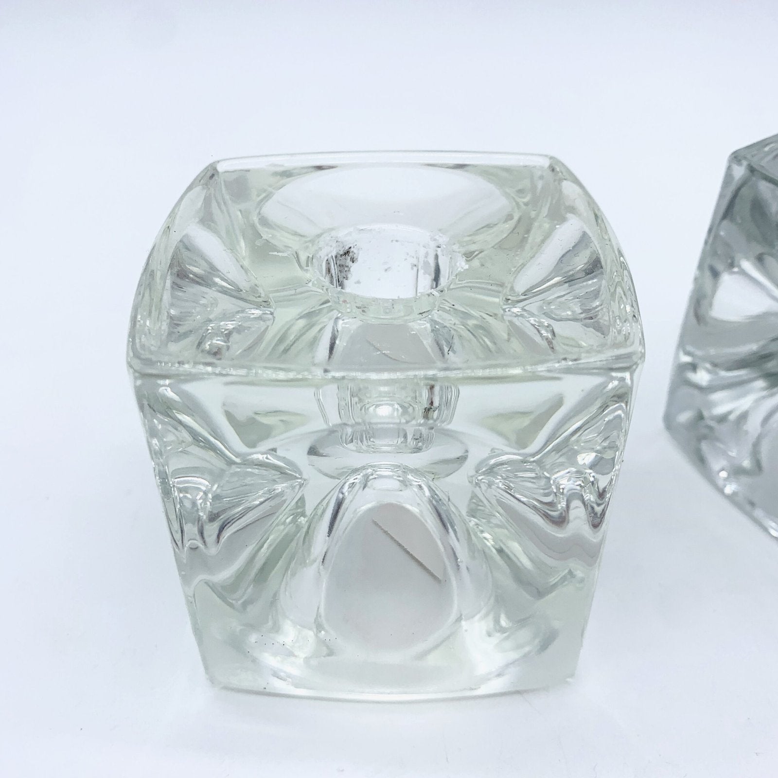 PAIRE DE BOUGEOIR EN VERRE PAR RUDOLF JURNKL, 1960