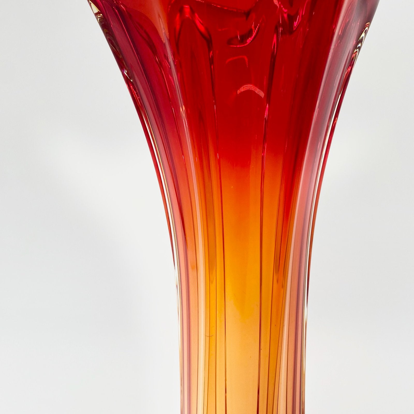 GRAND VASE MURANO ROUGE/JAUNE 1960
