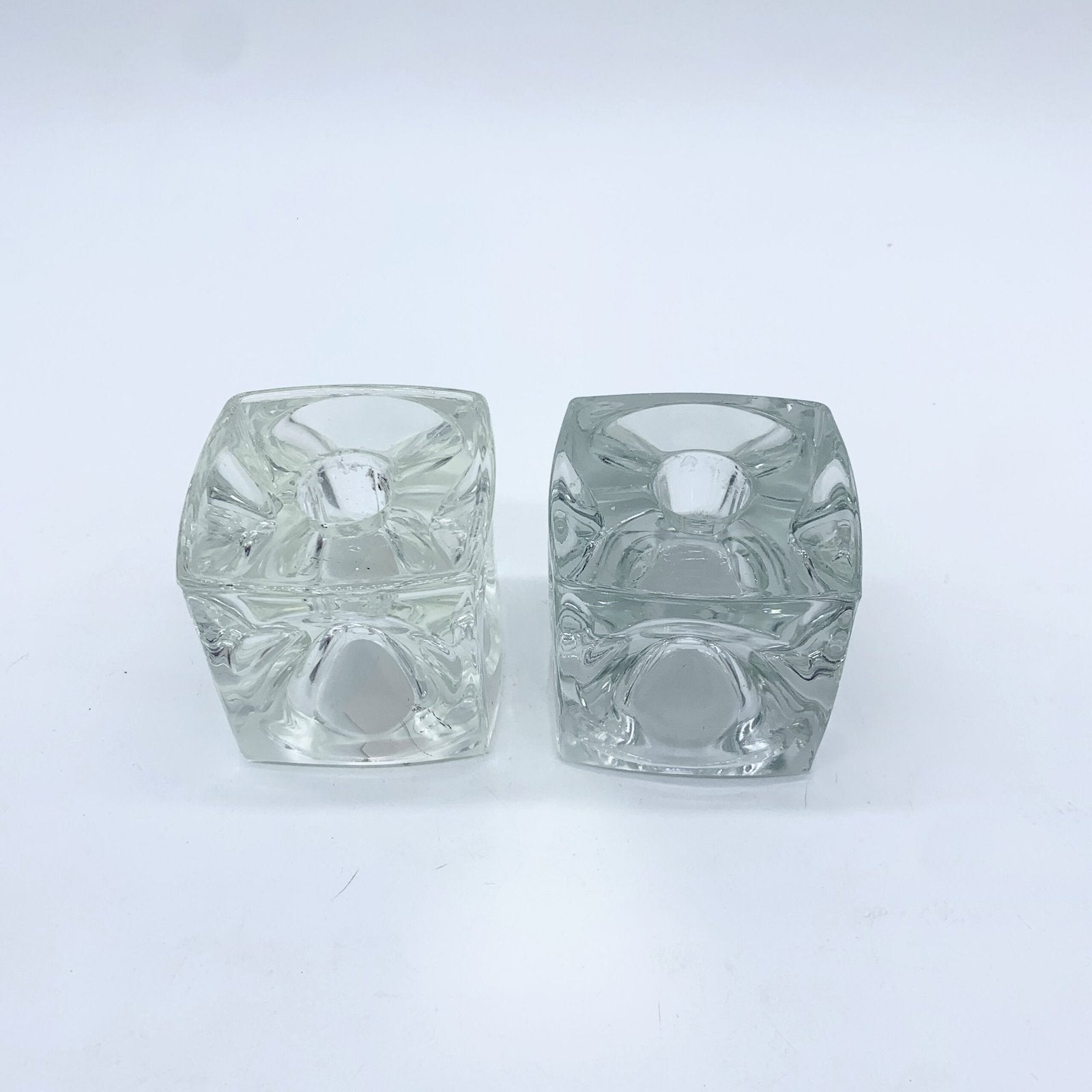 PAIRE DE BOUGEOIR EN VERRE PAR RUDOLF JURNKL, 1960