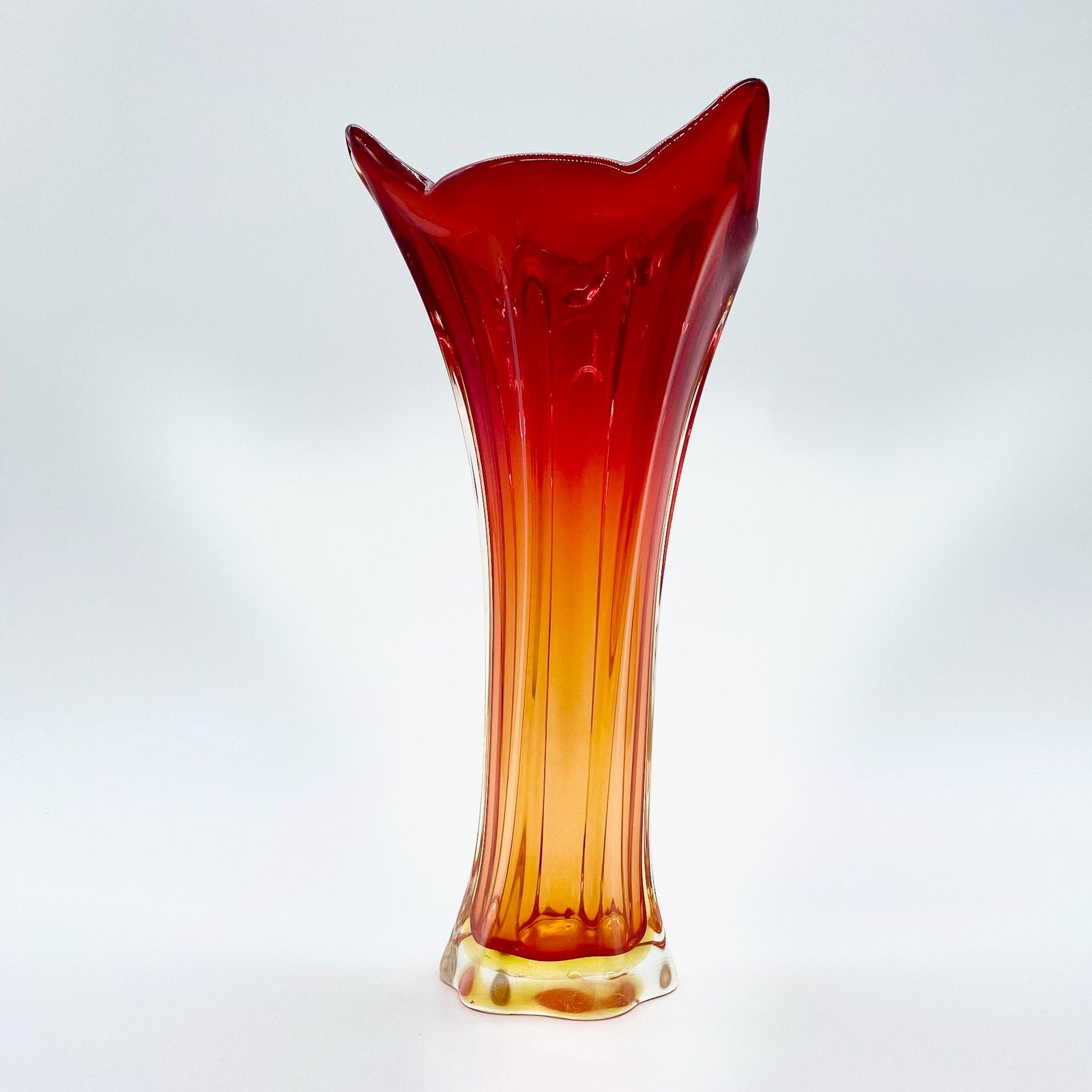 GRAND VASE MURANO ROUGE/JAUNE 1960