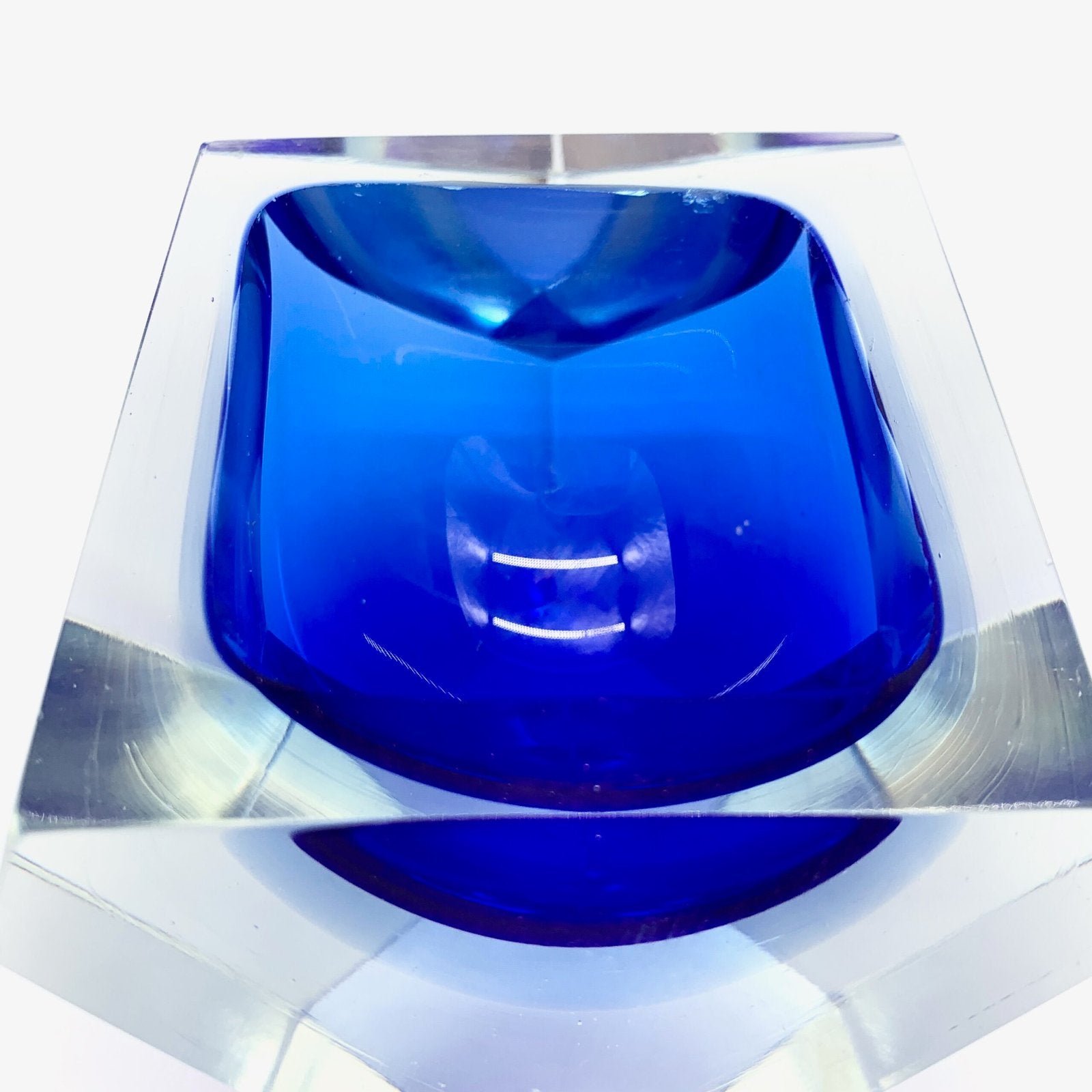 CENDRIER DIAMANT EN VERRE SOMMERSO PAR FLAVIO POLI – MURANO, 1950