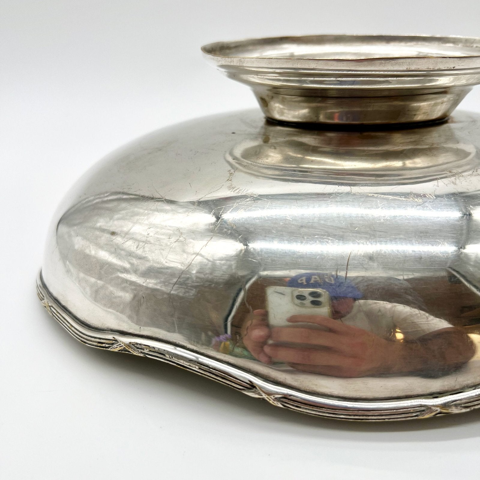 PLAT CREUX / METAL ARGENTÉ "SIS", 1950s