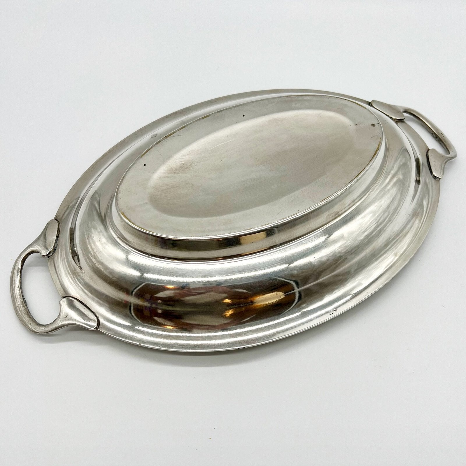 PLAT OVALE / MÉTAL ARGENTÉ À ANSES, 1950s
