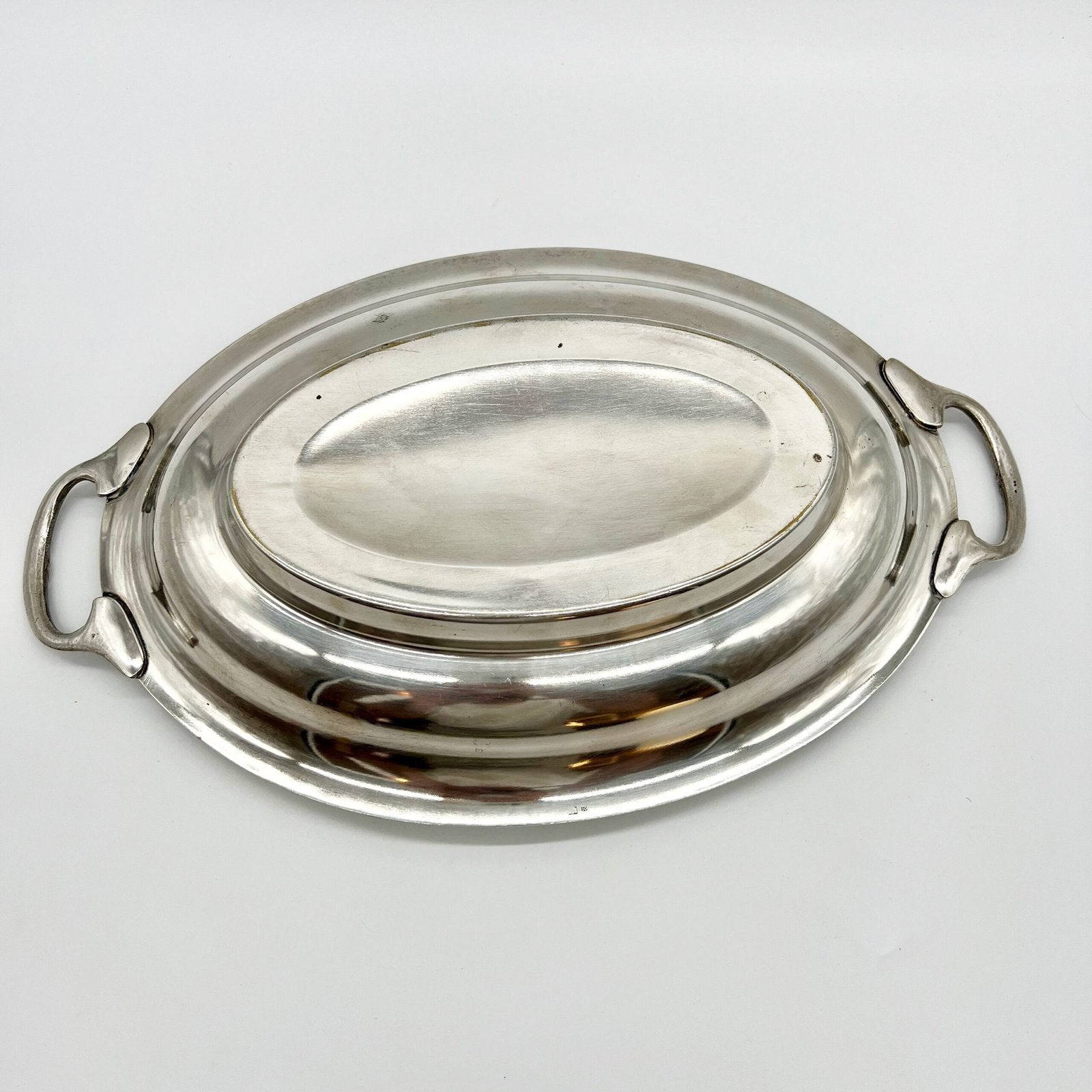 PLAT OVALE / MÉTAL ARGENTÉ À ANSES, 1950s