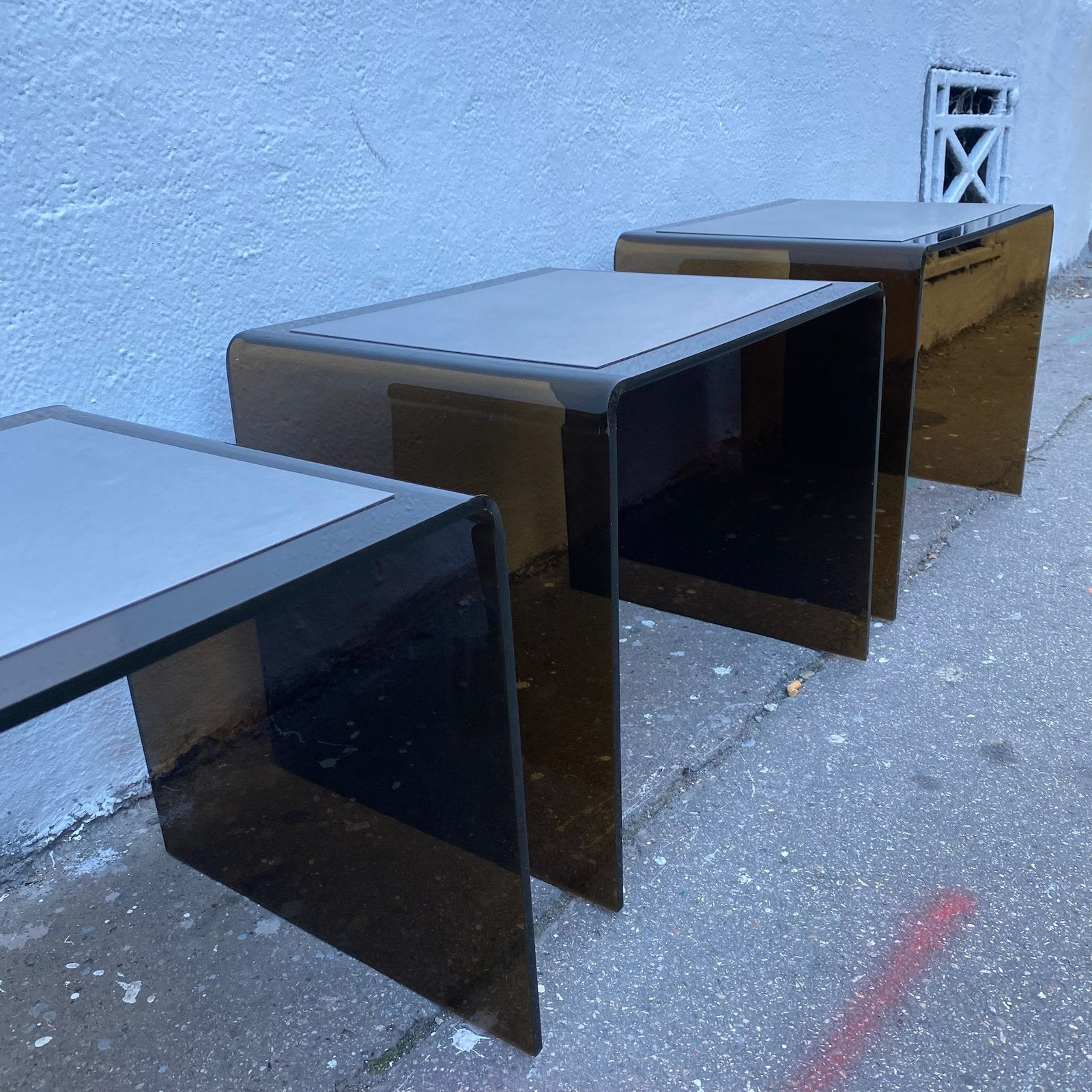 TABLE BASSE GIGOGNES PLEXI & ALU 70s
