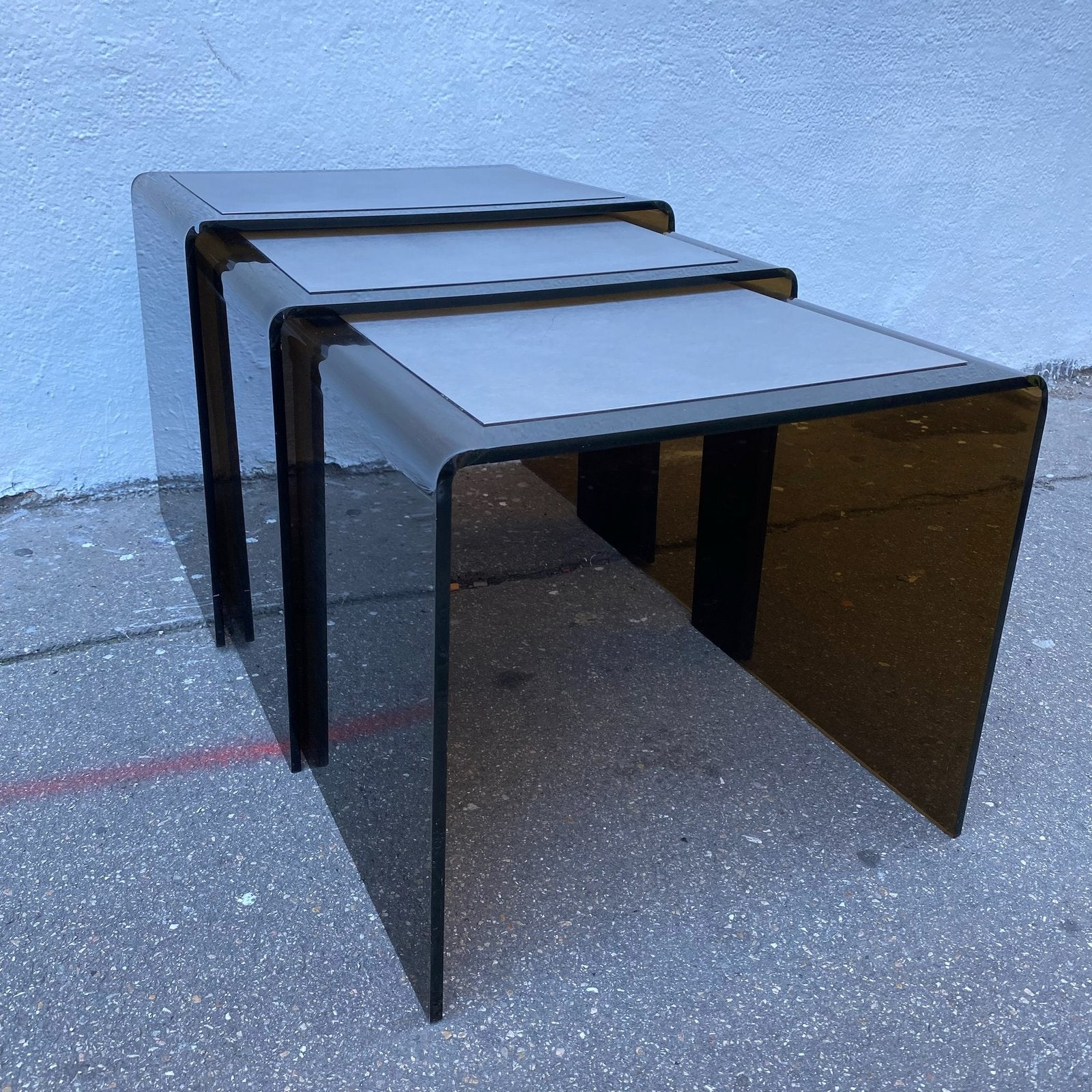 TABLE BASSE GIGOGNES PLEXI & ALU 70s
