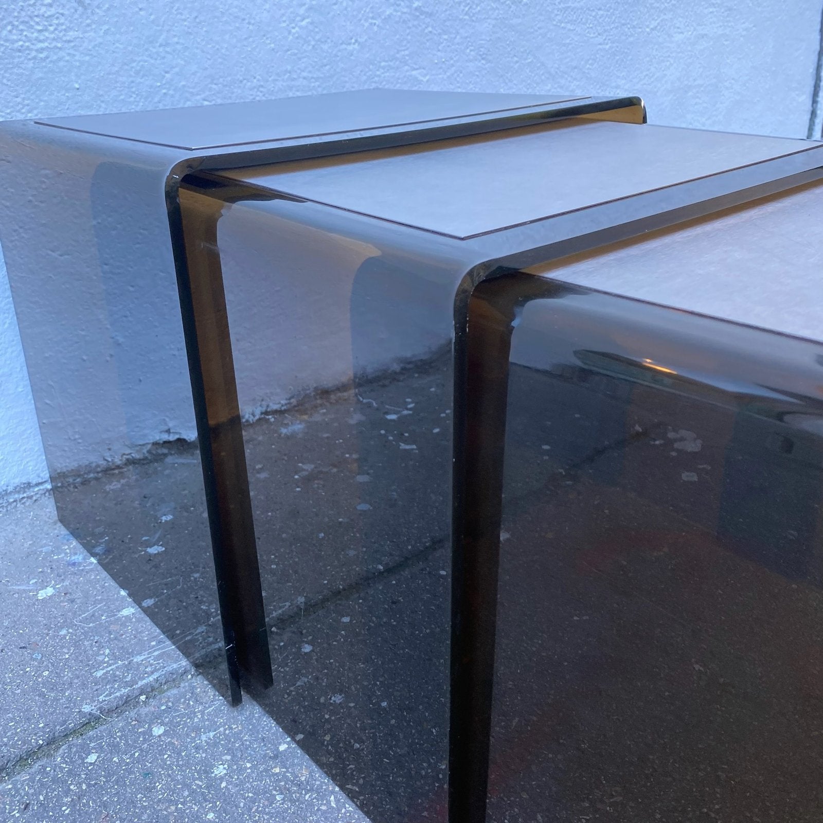 TABLE BASSE GIGOGNES PLEXI & ALU 70s