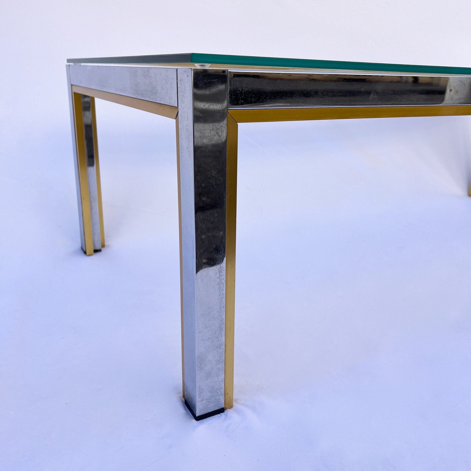 REGENCY CHROME AND GLASS COFFEE TABLE BY RENATO ZEVI, ITALY 1970