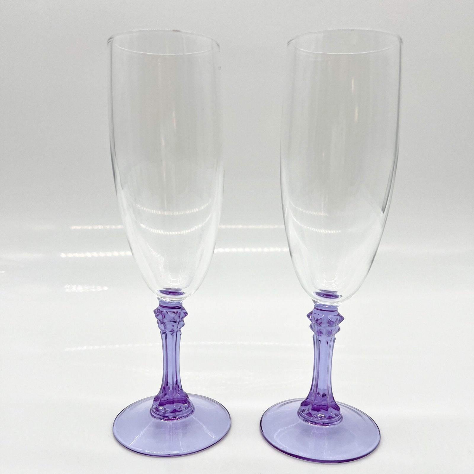 VERRES À CHAMPAGNE "ALEXANDRITE" 1990s – LOT DE 6