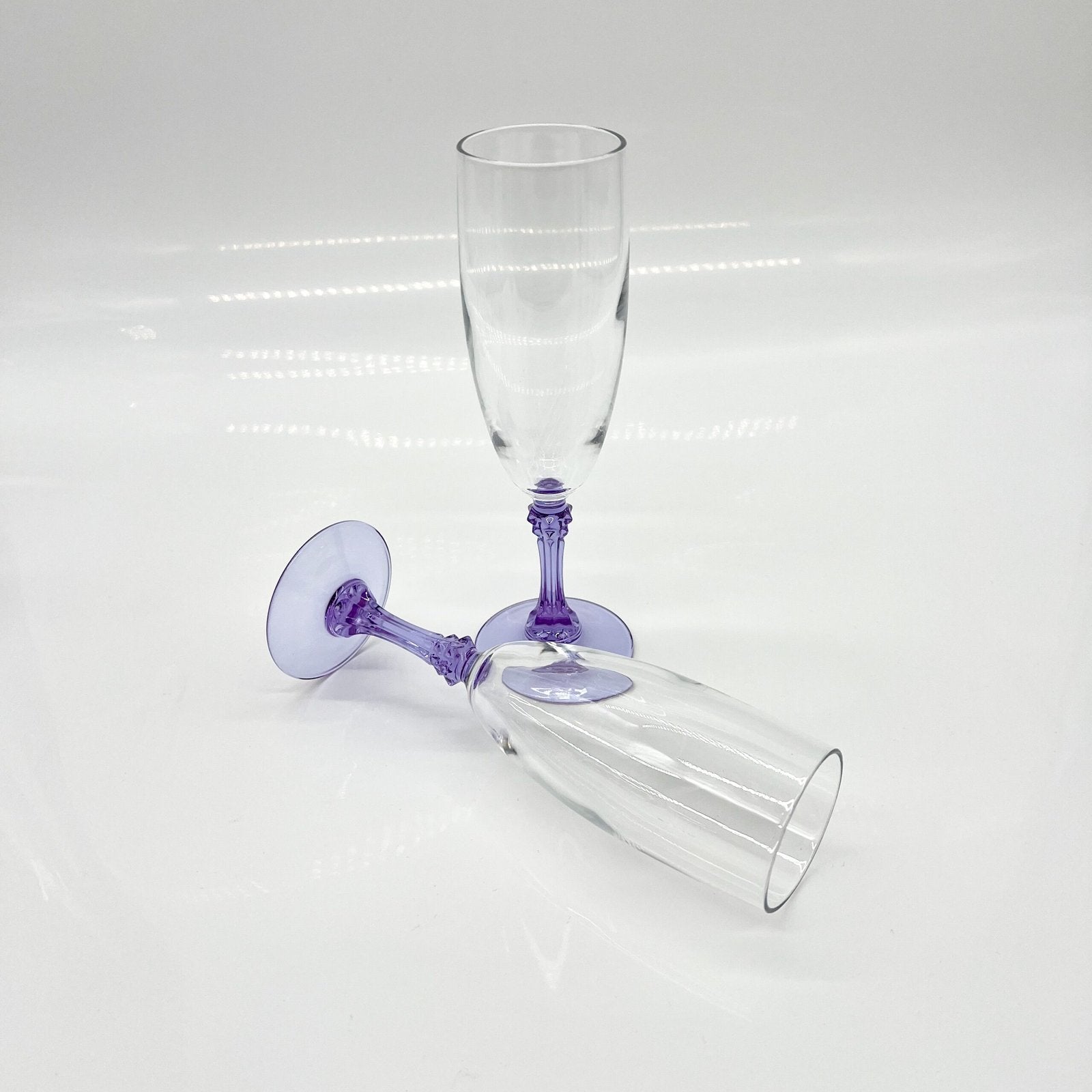 VERRES À CHAMPAGNE "ALEXANDRITE" 1990s – LOT DE 6