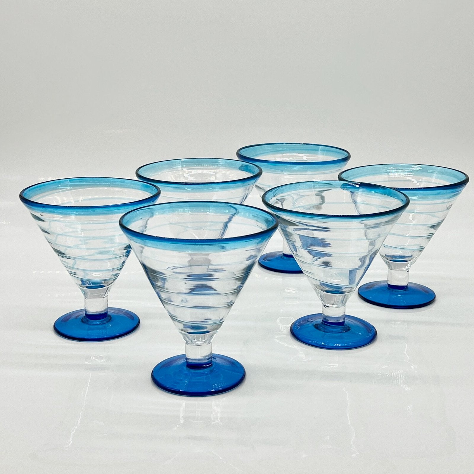 COUPES À GLACES TOURBILLONS PAR "ELLA SABATINI" 1990s – LOT DE 6