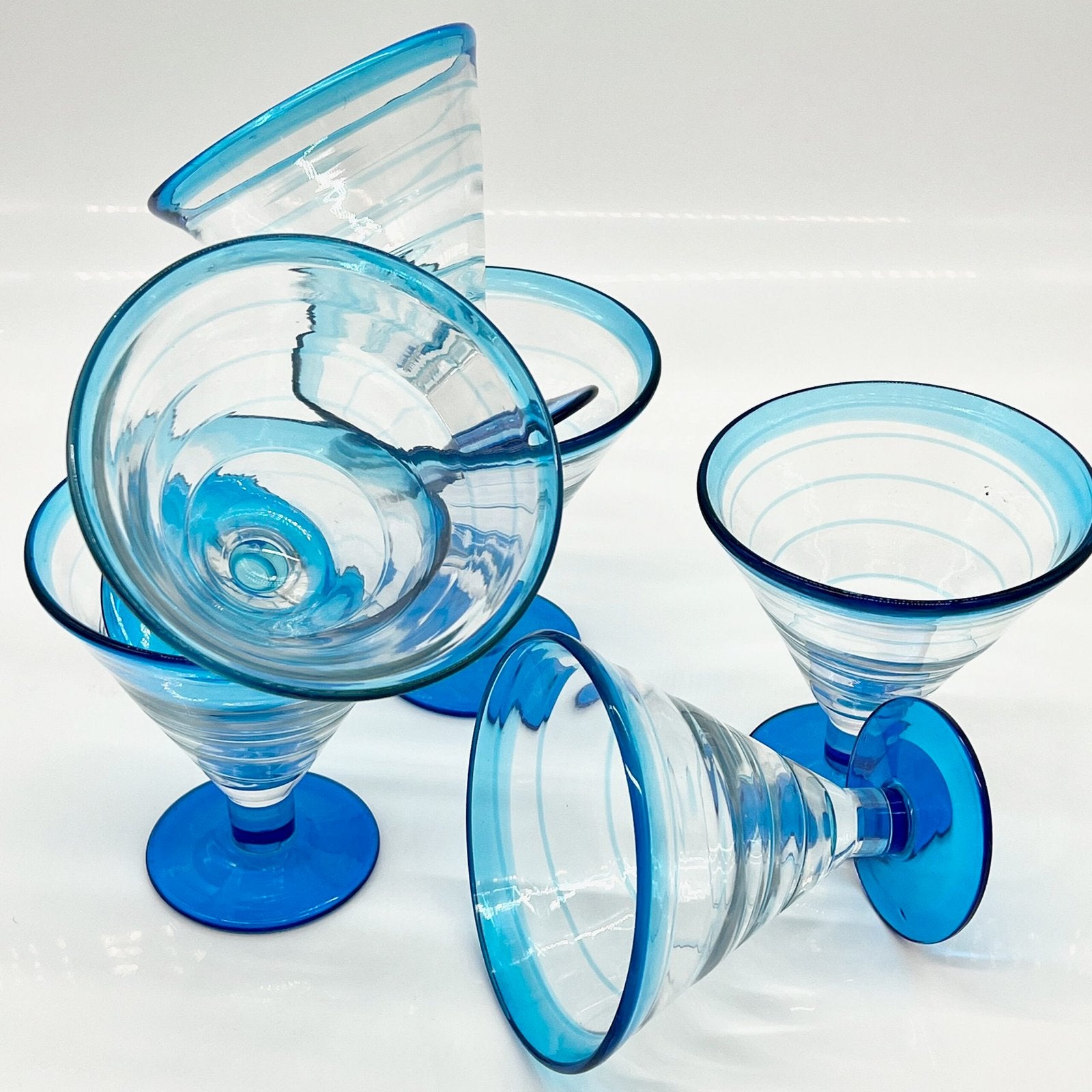 COUPES À GLACES TOURBILLONS PAR "ELLA SABATINI" 1990s – LOT DE 6