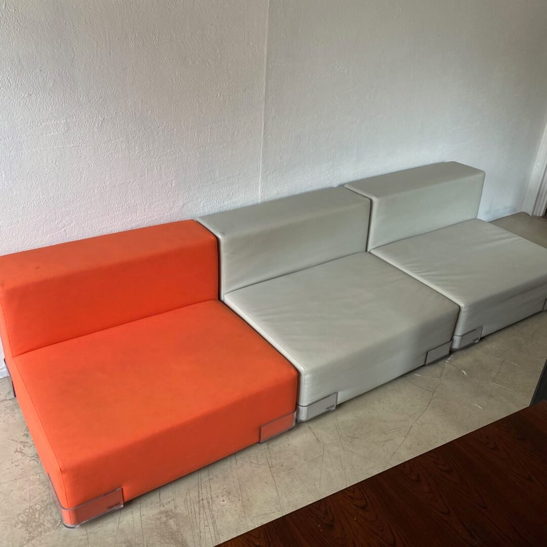 3 chauffeuses modulables modèle Plastics par Piero Lissoni pour Kartell, 1970