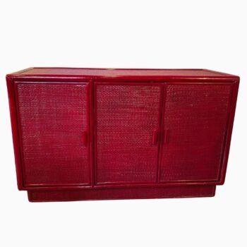 Buffet cannage et rotin laqué 70