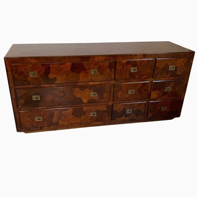 Commode American of Martinsville en bois d’olivier, milieu XXème - Vue du dessus