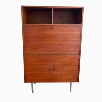 Secrétaire en teck et formica blanc, 1950 - Vue de face