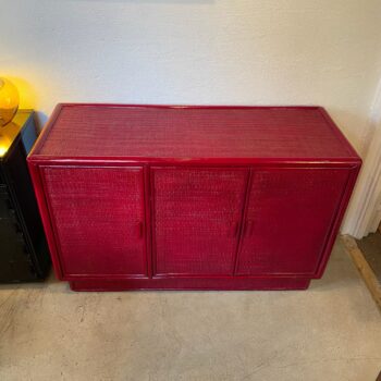 Buffet cannage et rotin laqué 70 vue du dessus