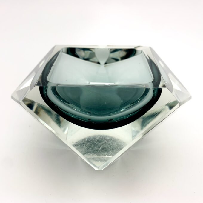 CENDRIER FORME DE DIAMAND, VERRE DE MURANO, 1960