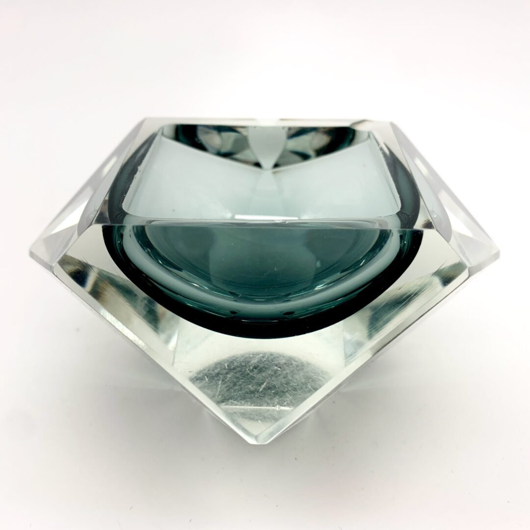 CENDRIER FORME DE DIAMAND, VERRE DE MURANO, 1960