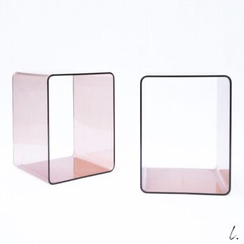 PAIR OF PLEXI END TABLES, MICHEL DUMAS FOR ROCHE BOBOIS, 1970