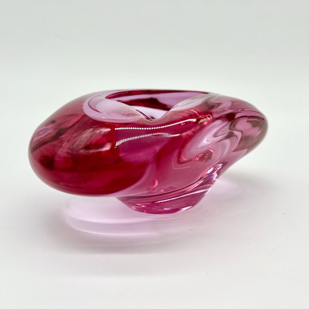 CENDRIER ROSE, CRISTAL DE BOHÈME, 1960 – Image 5