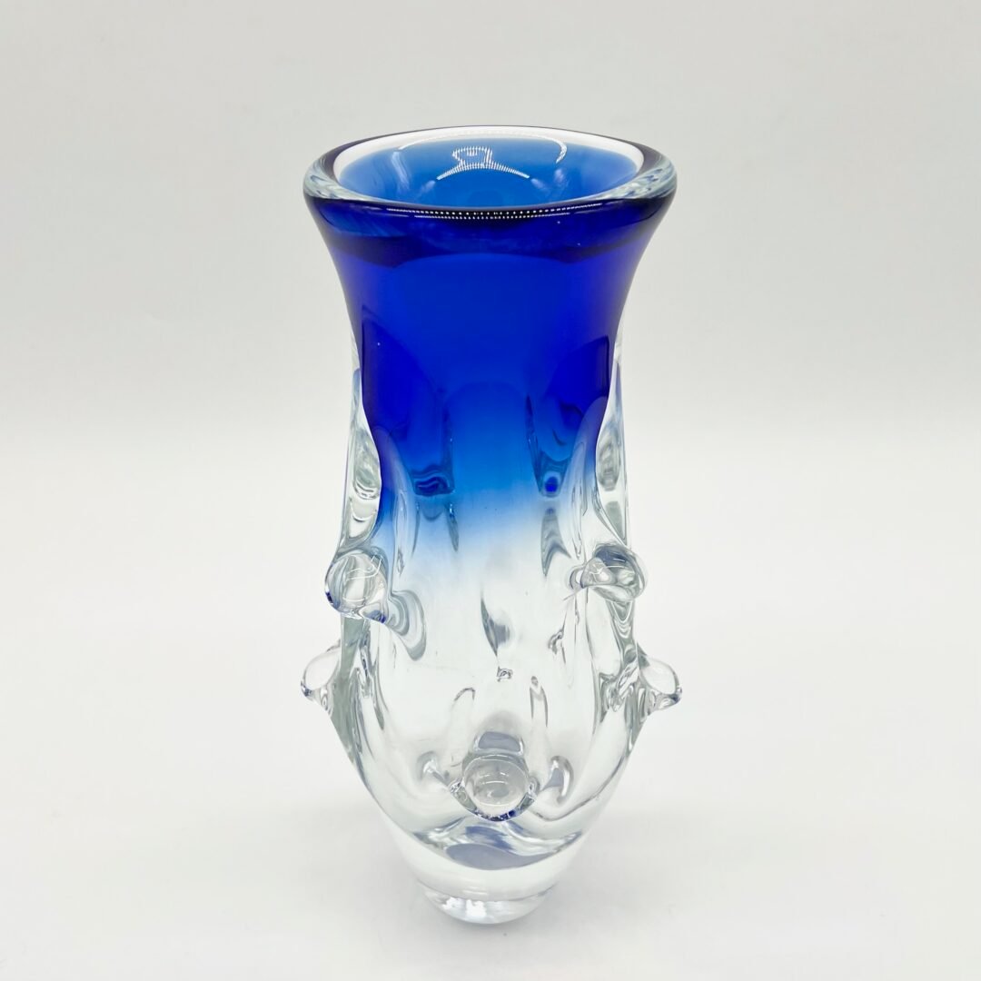 VASE BLEU COBALT, CRISTAL DE BOHÈME, 1960 – Image 3