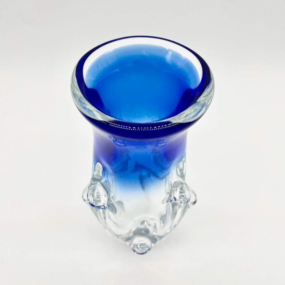 VASE BLEU COBALT, CRISTAL DE BOHÈME, 1960 – Image 4