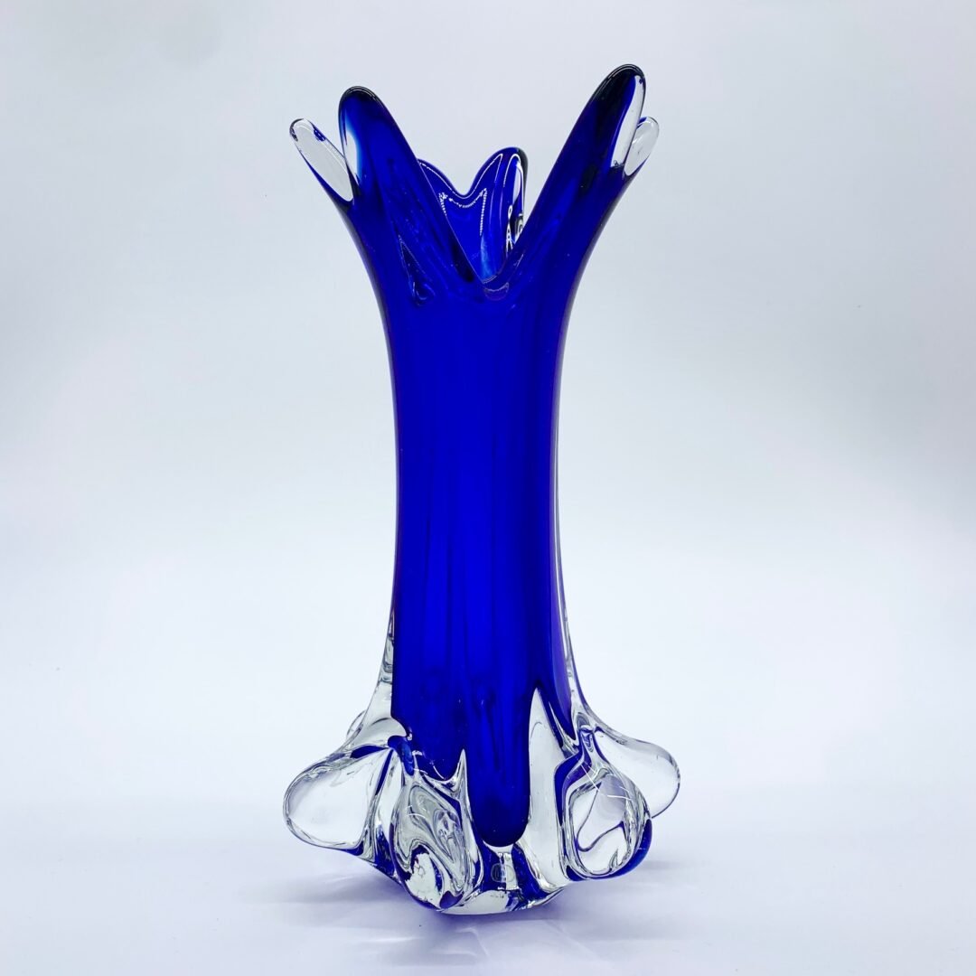 VASE BLEU COBALT, VERRE DE MURANO, 1950/60