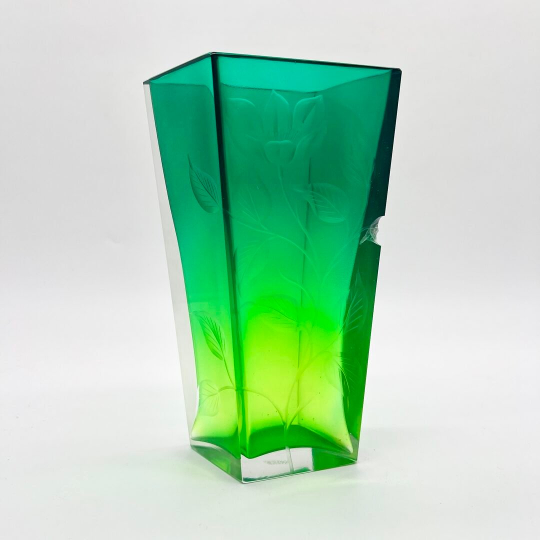 VASE GRAVÉ ART NOUVEAU, CRISTAL DE MOSER, 1900