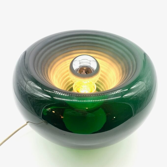 LAMPE "SPACE AGE" VERTE - VERRE DE MURANO, 1970s