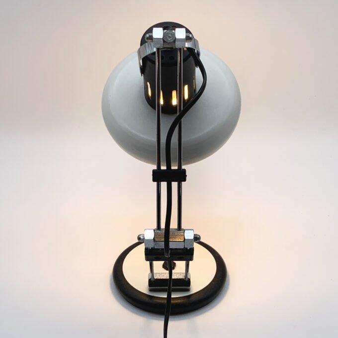 LAMPE DE BUREAU INDUSTRIEL BLANCHE ET CHROME, 1970 – Image 4