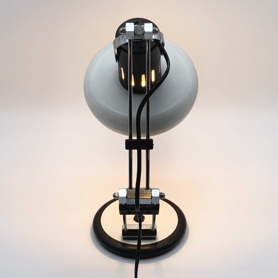 LAMPE DE BUREAU INDUSTRIEL BLANCHE ET CHROME, 1970 – Image 4