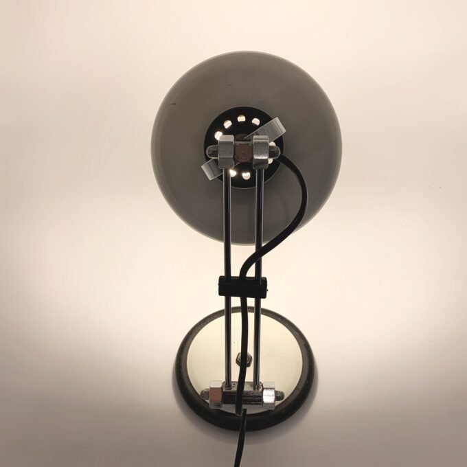 LAMPE DE BUREAU INDUSTRIEL BLANCHE ET CHROME, 1970 – Image 11