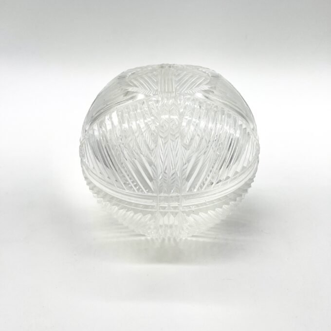 VASE BOULE EN VERRE SCULPTE, ART NOUVEAU – Image 2