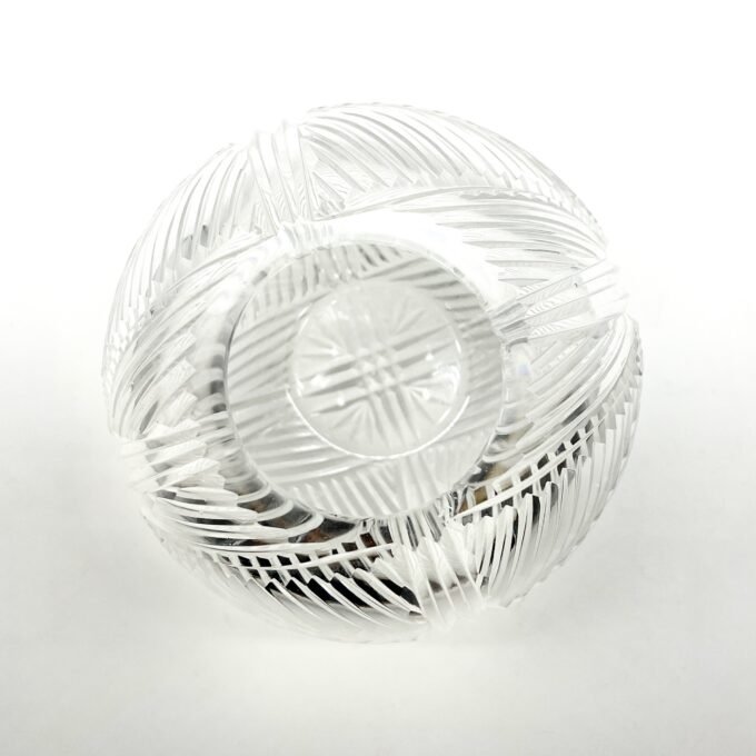 VASE BOULE EN VERRE SCULPTE, ART NOUVEAU – Image 11