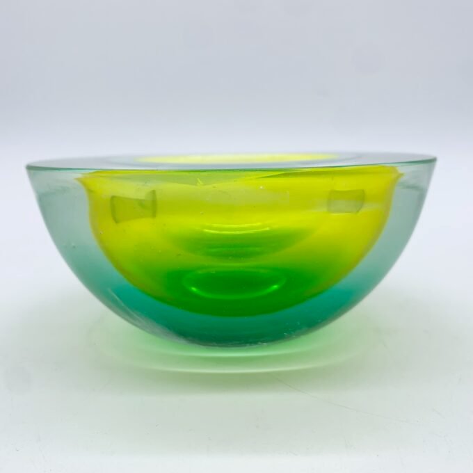 CENDRIER FLAVIO POLI, MURANO, VERT/JAUNE, SEGUSO, 1970 – Image 4