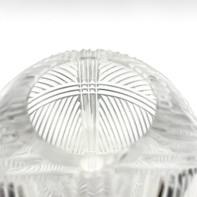 VASE BOULE EN VERRE SCULPTE, ART NOUVEAU – Image 9