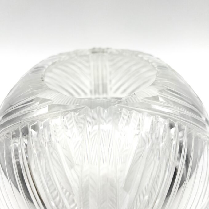 VASE BOULE EN VERRE SCULPTE, ART NOUVEAU – Image 8