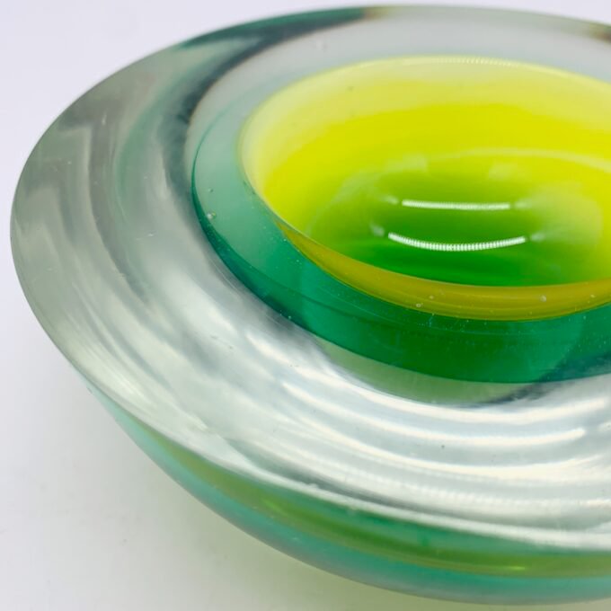CENDRIER FLAVIO POLI, MURANO, VERT/JAUNE, SEGUSO, 1970 – Image 9