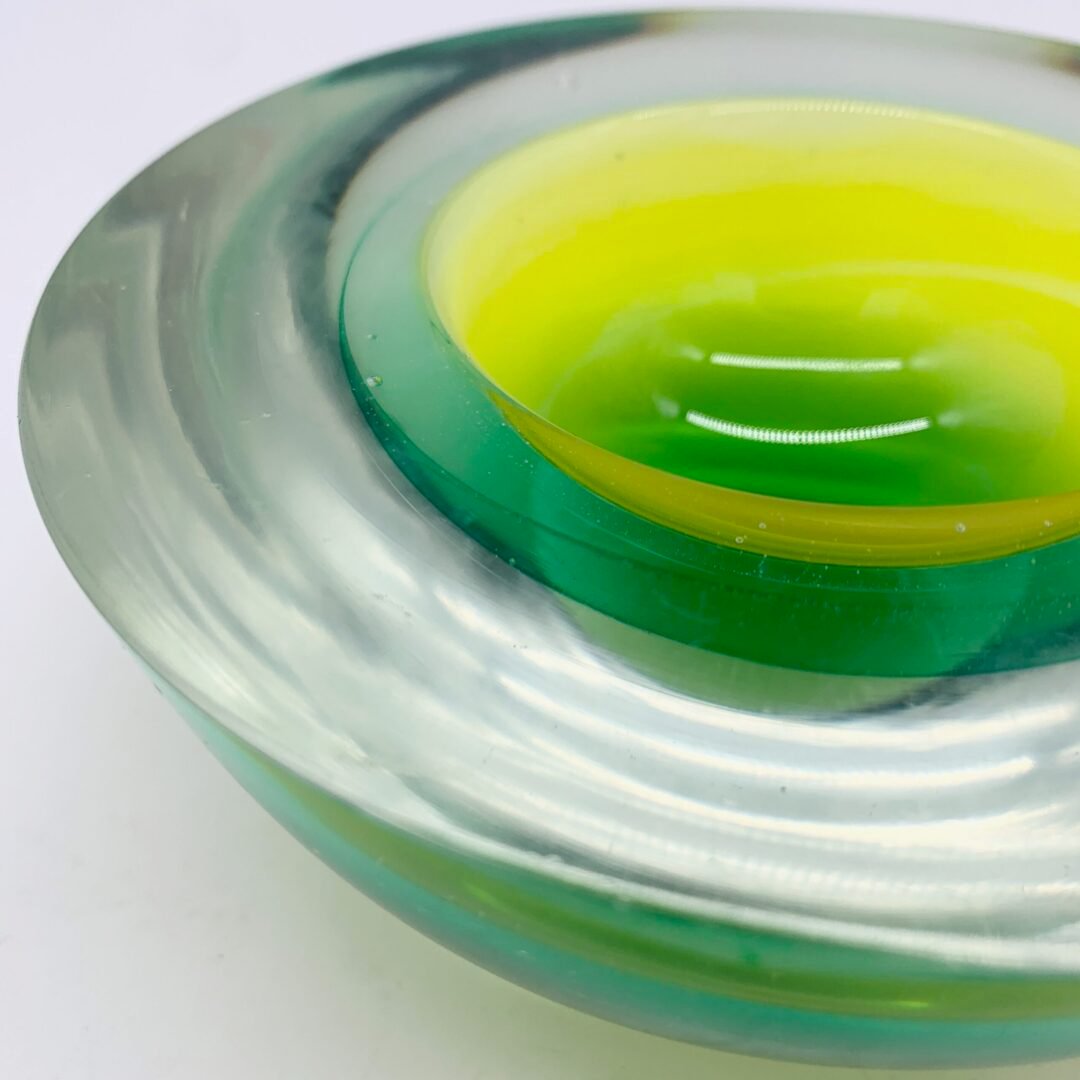 CENDRIER FLAVIO POLI, MURANO, VERT/JAUNE, SEGUSO, 1970 – Image 9