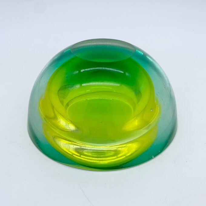 CENDRIER FLAVIO POLI, MURANO, VERT/JAUNE, SEGUSO, 1970 – Image 13