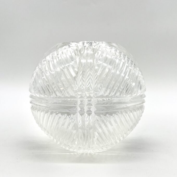 VASE BOULE EN VERRE SCULPTE, ART NOUVEAU – Image 6