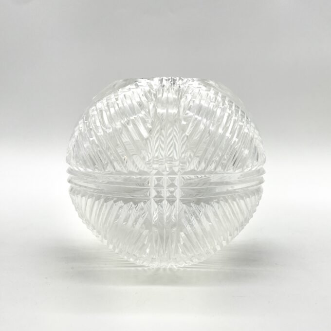 VASE BOULE EN VERRE SCULPTE, ART NOUVEAU – Image 3