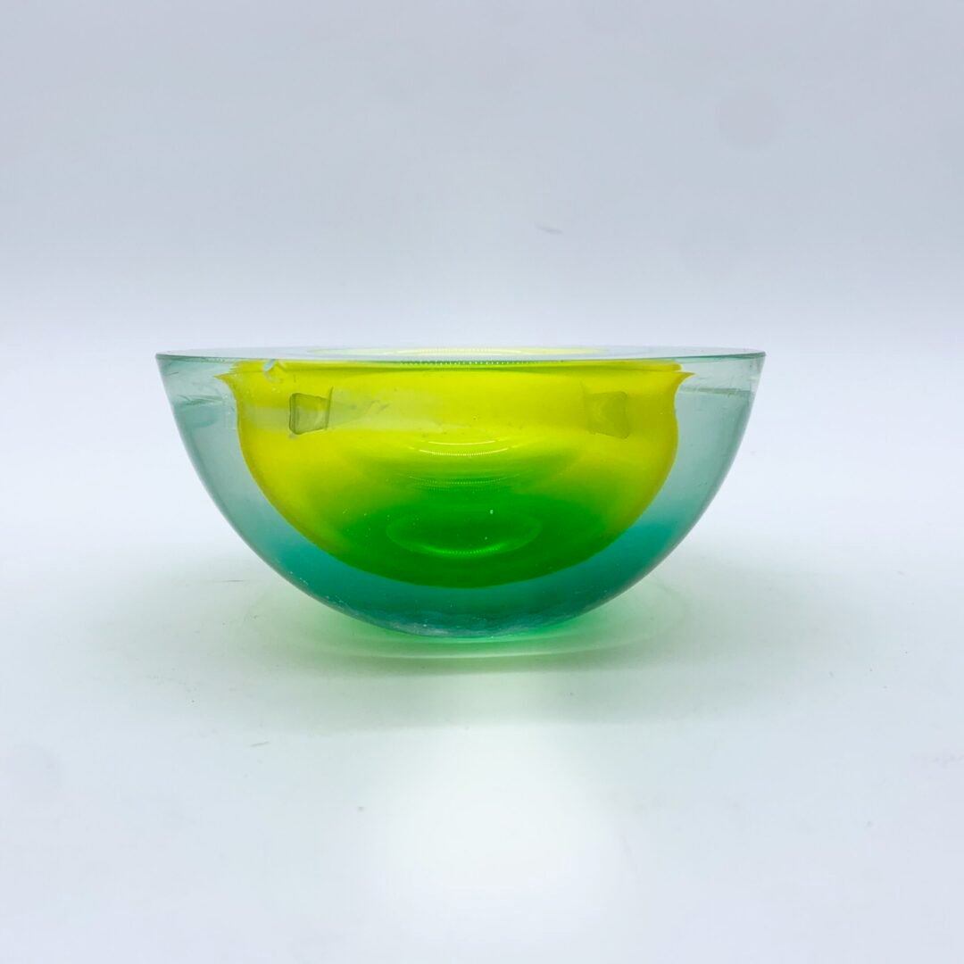 CENDRIER FLAVIO POLI, MURANO, VERT/JAUNE, SEGUSO, 1970 – Image 7
