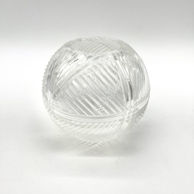VASE BOULE EN VERRE SCULPTE, ART NOUVEAU – Image 4