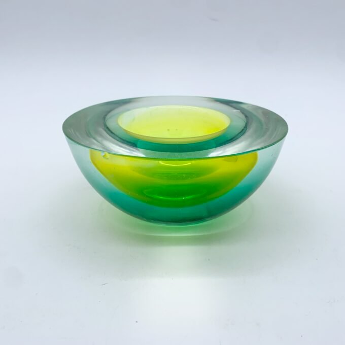 CENDRIER FLAVIO POLI, MURANO, VERT/JAUNE, SEGUSO, 1970 – Image 8