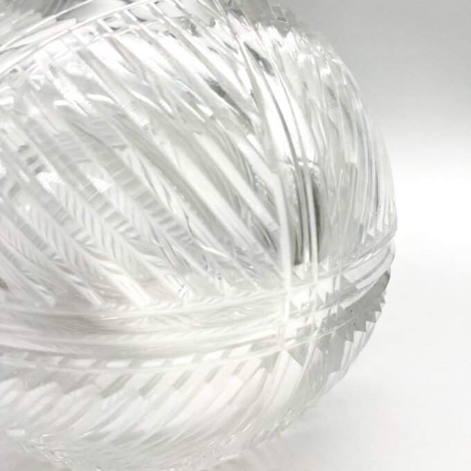VASE BOULE EN VERRE SCULPTE, ART NOUVEAU – Image 14